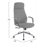 ΚΑΡΕΚΛΑ ΓΡΑΦΕΙΟΥ SONTY HM18354.10 ΑΝΟΙΧΤΟ ΓΚΡΙ PU ΔΕΡΜΑ--ΒΑΣΗ ΧΡΩΜΙΟΥ 64x68x125Υεκ