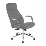 ΚΑΡΕΚΛΑ ΓΡΑΦΕΙΟΥ SONTY HM18354.10 ΑΝΟΙΧΤΟ ΓΚΡΙ PU ΔΕΡΜΑ--ΒΑΣΗ ΧΡΩΜΙΟΥ 64x68x125Υεκ