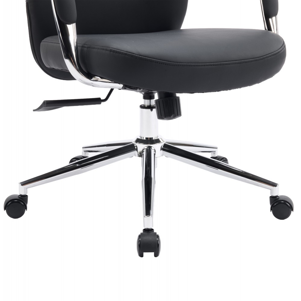 ΚΑΡΕΚΛΑ ΓΡΑΦΕΙΟΥ TEETER HM18355.01 ΜΑΥΡΟ PU ΔΕΡΜΑ--ΒΑΣΗ ΧΡΩΜΙΟΥ 67x66x121Υεκ