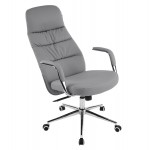 ΚΑΡΕΚΛΑ ΓΡΑΦΕΙΟΥ TEETER HM18355.10 ΓΚΡΙ PU ΔΕΡΜΑ--ΒΑΣΗ ΧΡΩΜΙΟΥ 67x66x121Υεκ