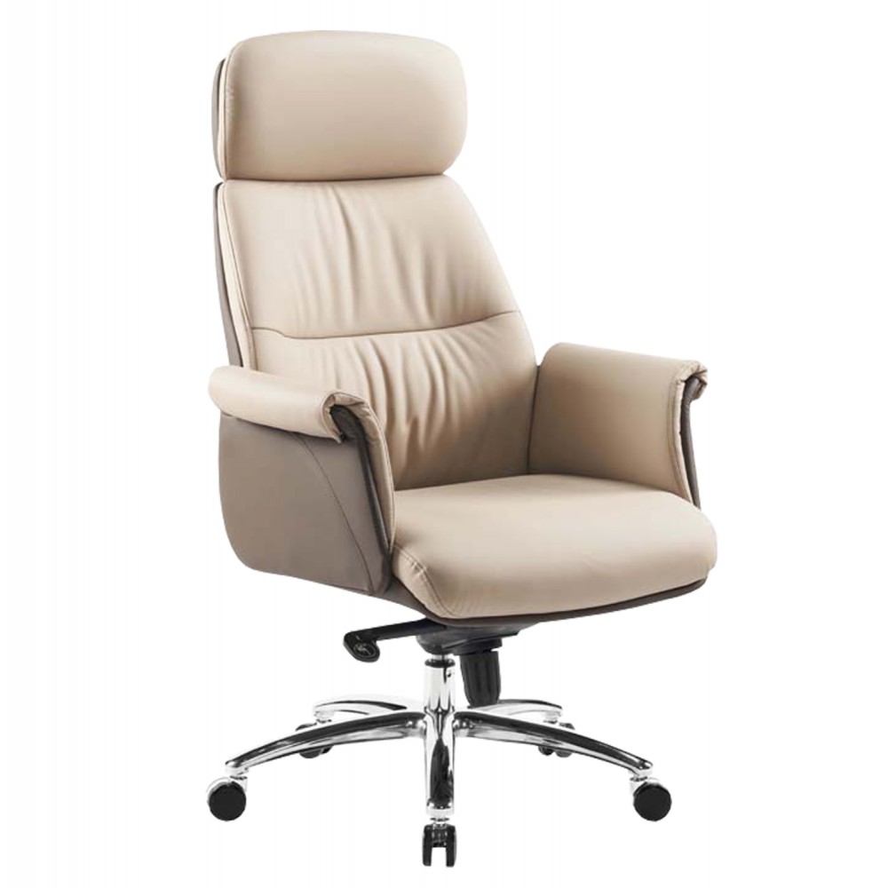 ΚΑΡΕΚΛΑ ΓΡΑΦΕΙΟΥ TOMLIN HM18358.02 ΜΠΕΖ-ΚΑΦΕ PU ΔΕΡΜΑ--ΒΑΣΗ ΧΡΩΜΙΟΥ 72x74x128Υεκ