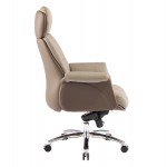 ΚΑΡΕΚΛΑ ΓΡΑΦΕΙΟΥ TOMLIN HM18358.02 ΜΠΕΖ-ΚΑΦΕ PU ΔΕΡΜΑ--ΒΑΣΗ ΧΡΩΜΙΟΥ 72x74x128Υεκ