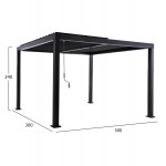 ΒΙΟΚΛΙΜΑΤΙΚΗ ΠΕΡΓΚΟΛΑ ΑΛΟΥΜΙΝΙΟΥ PREMIUM FRANIO HM6609.01 ΜΑΥΡΟ 300x300x240Υ