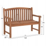 ΠΑΓΚΑΚΙ ΚΗΠΟΥ 2ΘΕΣΙΟ ELENA HM6651 ΞΥΛΟ TEAK--ΦΥΣΙΚΟ 120x60x95Υεκ.