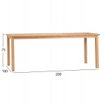 ΤΡΑΠΕΖΙ ΟΡΘΟΓΩΝΙΟ FINTO HM6616 ΞΥΛΟ TEAK--ΦΥΣΙΚΟ 200x100x75Υεκ.