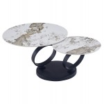 ΤΡΑΠΕΖΙ ΣΑΛΟΝΙΟΥ ΔΙΠΛΟ NUBISA HM18364.01 ΜΕΤΑΛΛΟ--SINTERED STONE PANDORA Φ80Χ43.5Υεκ