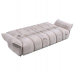 ΚΑΝΑΠΕΣ ΚΡΕΒΑΤΙ MELU HM3314.02 ΜΠΕΖ ΥΦΑΣΜΑ--ΚΑΘΙΣΜΑ POCKET SPRINGS 240-250x90x85Υεκ.
