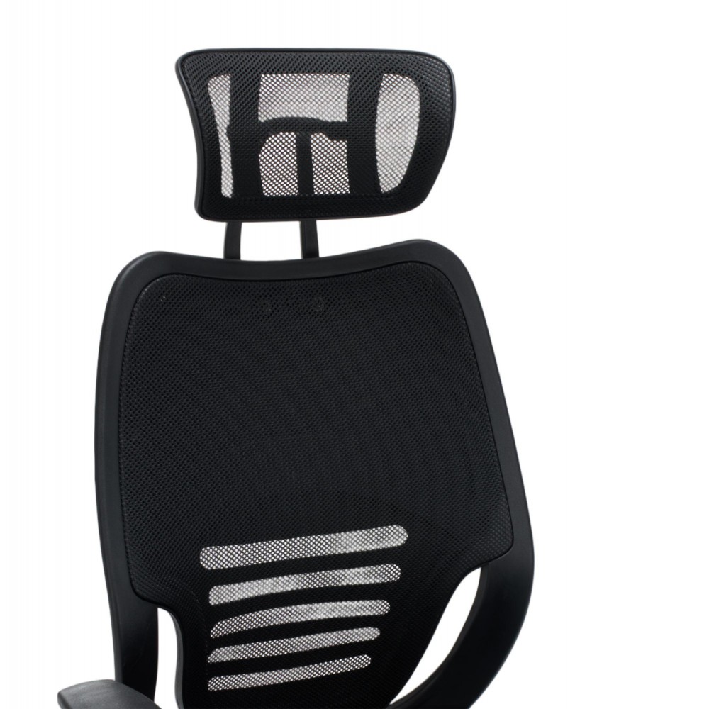 ΚΑΡΕΚΛΑ ΓΡΑΦΕΙΟΥ BRIEF HM1206.01 ΜΑΥΡΟ MESH--ΒΑΣΗ ΧΡΩΜΙΟΥ 63x64x122Υεκ.