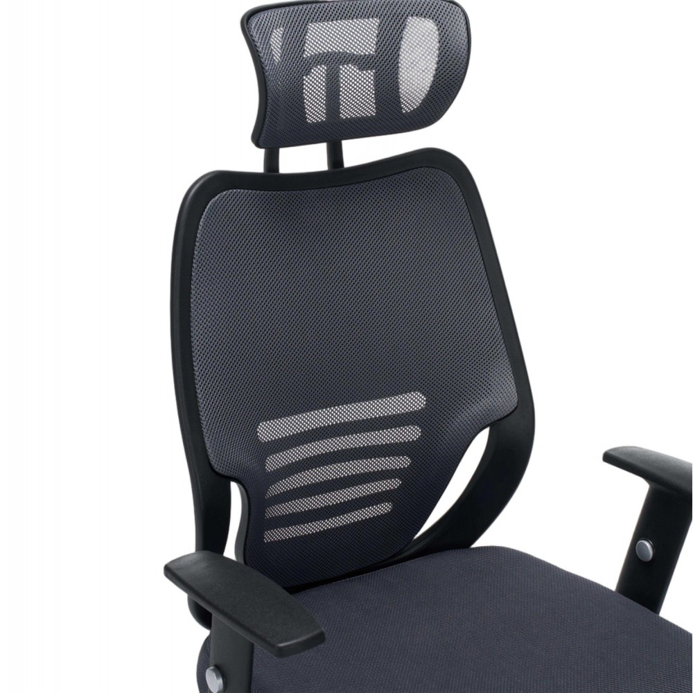 ΚΑΡΕΚΛΑ ΓΡΑΦΕΙΟΥ BRIEF HM1206.02 ΓΚΡΙ MESH--ΒΑΣΗ ΧΡΩΜΙΟΥ 63x64x122Υεκ.