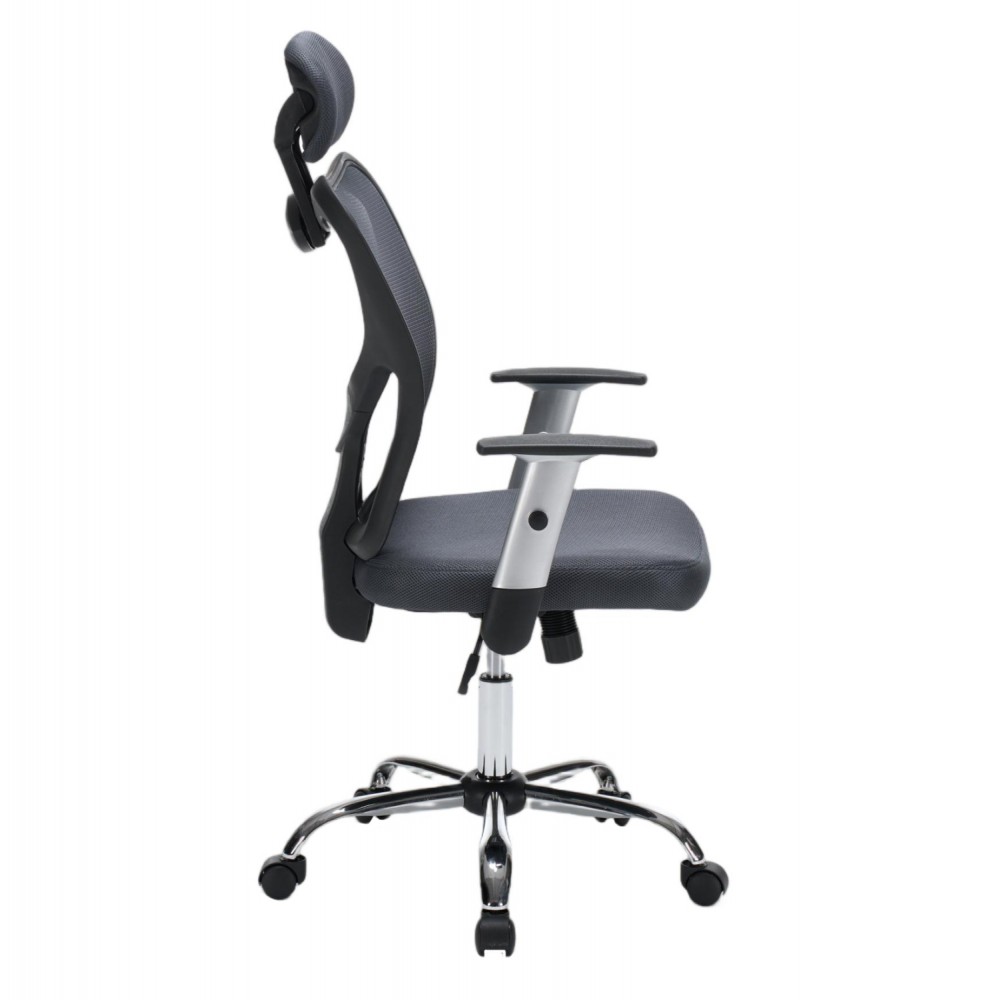 ΚΑΡΕΚΛΑ ΓΡΑΦΕΙΟΥ CUORE HM1207.02 ΜΑΥΡΟΣ ΣΚΕΛΕΤΟΣ-ΓΚΡΙ MESH 63x61x125Υεκ