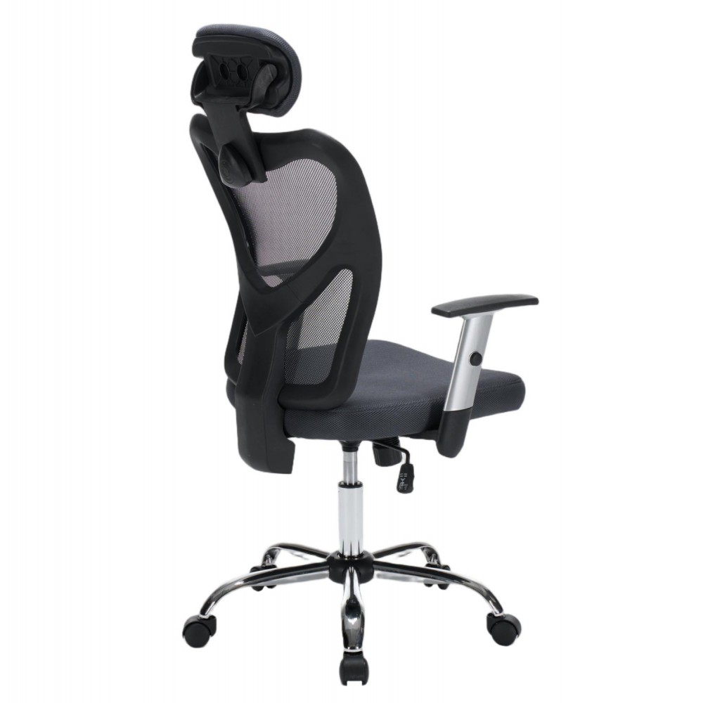 ΚΑΡΕΚΛΑ ΓΡΑΦΕΙΟΥ CUORE HM1207.02 ΜΑΥΡΟΣ ΣΚΕΛΕΤΟΣ-ΓΚΡΙ MESH 63x61x125Υεκ