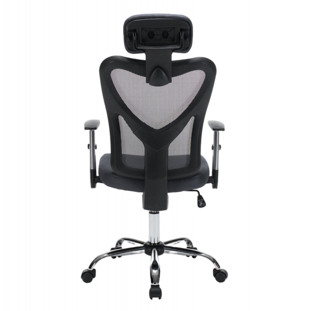 ΚΑΡΕΚΛΑ ΓΡΑΦΕΙΟΥ CUORE HM1207.02 ΜΑΥΡΟΣ ΣΚΕΛΕΤΟΣ-ΓΚΡΙ MESH 63x61x125Υεκ