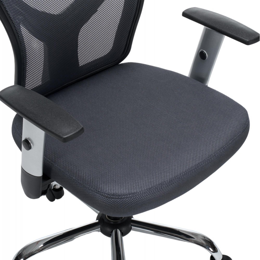 ΚΑΡΕΚΛΑ ΓΡΑΦΕΙΟΥ CUORE HM1207.02 ΜΑΥΡΟΣ ΣΚΕΛΕΤΟΣ-ΓΚΡΙ MESH 63x61x125Υεκ