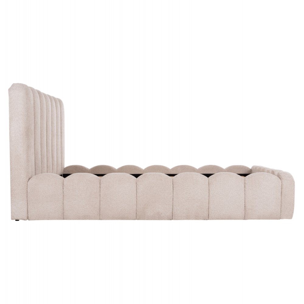 ΚΡΕΒΑΤΙ ΔΙΠΛΟ MARIUS HM759.03 ΜΠΕΖ CHENILLE ΥΦΑΣΜΑ-- ΓΙΑ ΣΤΡΩΜΑ 160x200εκ
