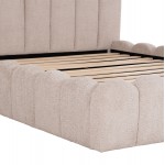 ΚΡΕΒΑΤΙ ΔΙΠΛΟ MARIUS HM759.03 ΜΠΕΖ CHENILLE ΥΦΑΣΜΑ-- ΓΙΑ ΣΤΡΩΜΑ 160x200εκ