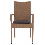 ΠΟΛΥΘΡΟΝΑ ΜΕΤΑΛΛΙΚΗ ANISHA HM5685.02 ΜΕ ΜΑΞΙΛΑΡΙ WICKER ΚΑΦΕ-ΜΟΚΑ ΣΤΟΙΒ/ΜΕΝΗ 56x60x94 εκ.