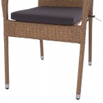 ΠΟΛΥΘΡΟΝΑ ΜΕΤΑΛΛΙΚΗ ANISHA HM5685.02 ΜΕ ΜΑΞΙΛΑΡΙ WICKER ΚΑΦΕ-ΜΟΚΑ ΣΤΟΙΒ/ΜΕΝΗ 56x60x94 εκ.