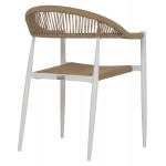 ΠΟΛΥΘΡΟΝΑ ΑΛΟΥΜΙΝΙΟΥ ΛΕΥΚΗ PΕ RATTAN ΜΠΕΖ HM5854.01 55.5x58.5x78 εκ.