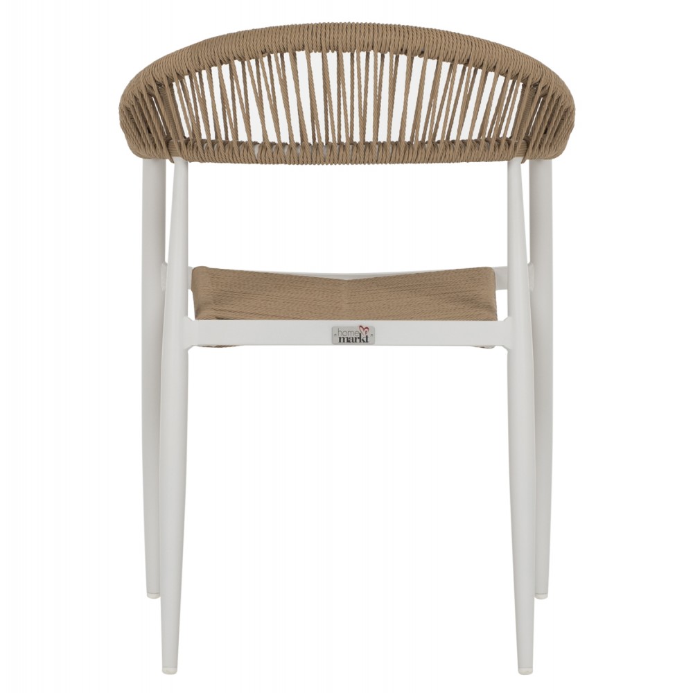 ΠΟΛΥΘΡΟΝΑ ΑΛΟΥΜΙΝΙΟΥ ΛΕΥΚΗ PΕ RATTAN ΜΠΕΖ HM5854.01 55.5x58.5x78 εκ.