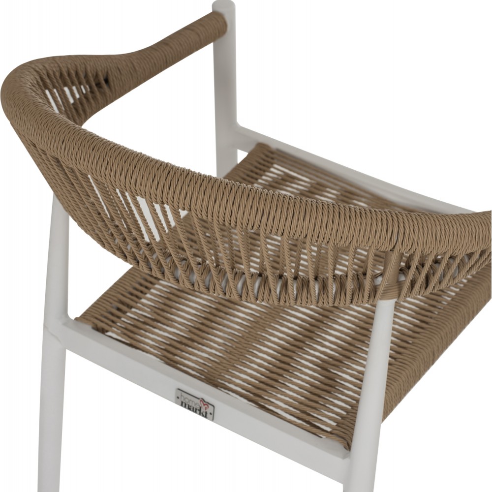 ΠΟΛΥΘΡΟΝΑ ΑΛΟΥΜΙΝΙΟΥ ΛΕΥΚΗ PΕ RATTAN ΜΠΕΖ HM5854.01 55.5x58.5x78 εκ.