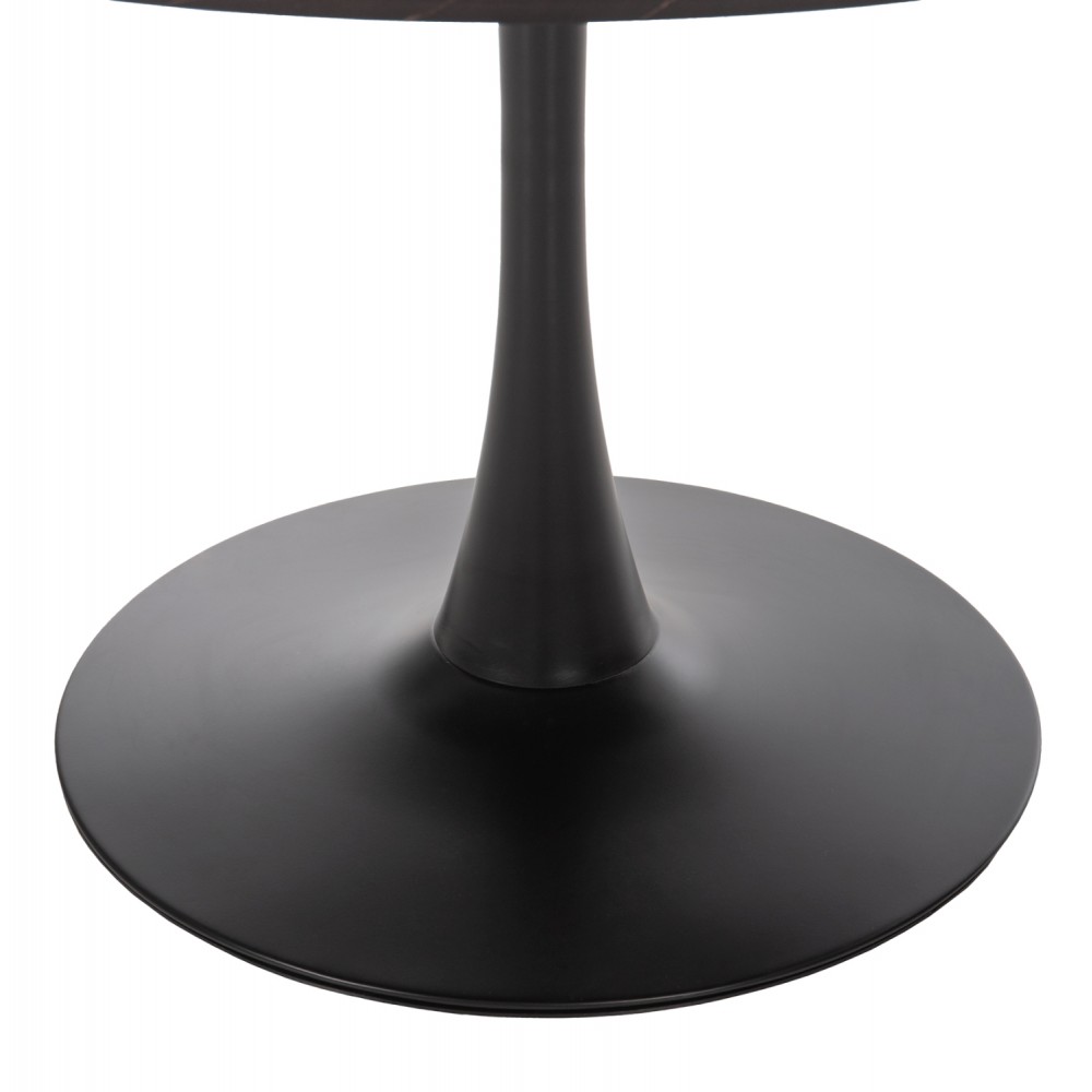 ΤΡΑΠΕΖΙ ΤΡΑΠΕΖΑΡΙΑΣ  ΣΤΡΟΓΓΥΛΟ BLACK MARBLE HM9422.02 Φ120x74Yεκ.