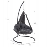 ΚΡΕΜΑΣΤΗ ΦΩΛΙΑ AUGUST ΜΑΚΡΑΜΕ-ΜΕΤΑΛΛΟ ΑΝΘΡΑΚΙ HM5922.10 123x113x145Υεκ.