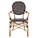 ΠΟΛΥΘΡΟΝΑ ΑΛΟΥΜΙΝΙΟΥ BAMBOO LOOK ΚΑΦΕ ΚΑΙ ΚΑΦΕ PE RATTAN HM5926.01 56x62x95Yεκ.