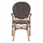 ΠΟΛΥΘΡΟΝΑ ΑΛΟΥΜΙΝΙΟΥ BAMBOO LOOK ΚΑΦΕ ΚΑΙ ΚΑΦΕ PE RATTAN HM5926.01 56x62x95Yεκ.