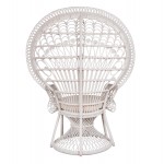 ΠΟΛΥΘΡΟΝΑ ROYAL PEACOCK HM9342.02 RATTAN ΣΕ ΛΕΥΚΟ-ΜΑΞΙΛΑΡΙ ΛΕΥΚΟ 114x72x150Yεκ.
