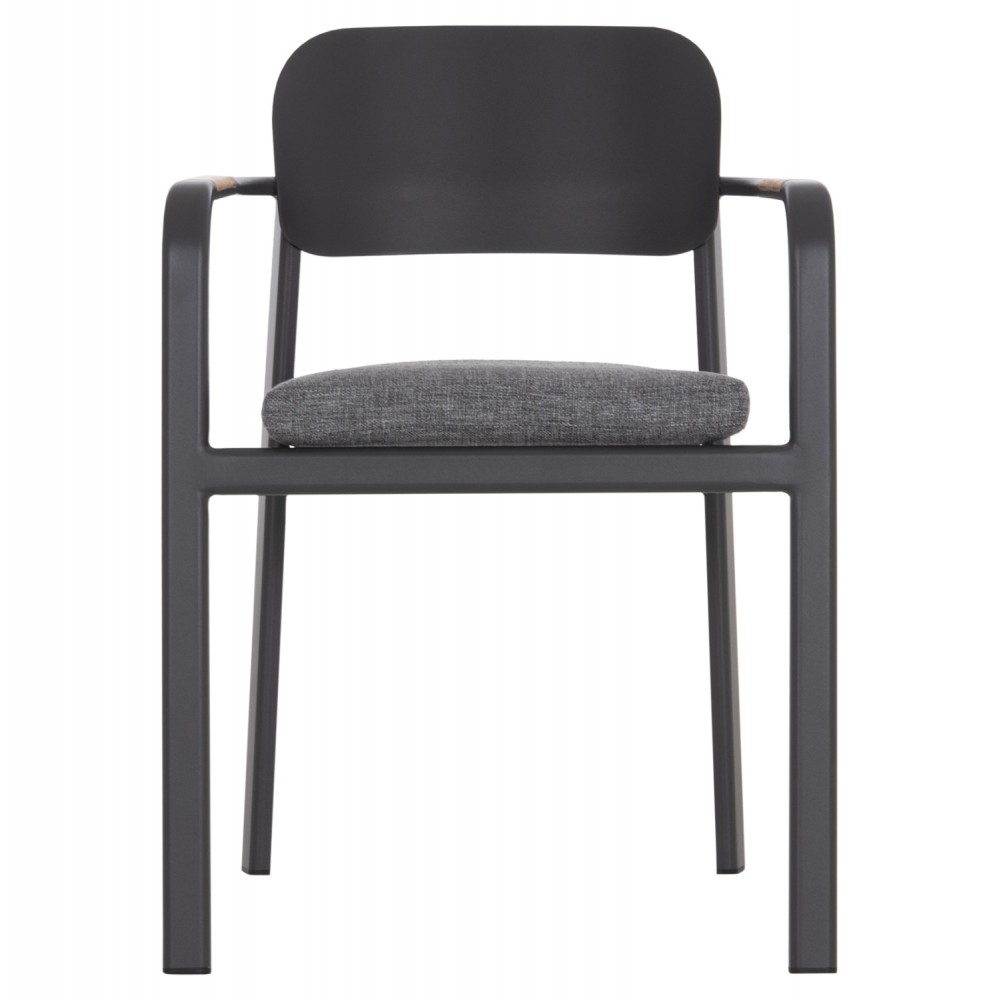 ΠΟΛΥΘΡΟΝΑ ΤΡΑΠΕΖΑΡΙΑΣ ELARA HM6414.01 ΓΚΡΙ ΑΛΟΥΜΙΝΙΟ-OLEFIN--ΞΥΛΟ TEAK 56x62x78Υεκ.