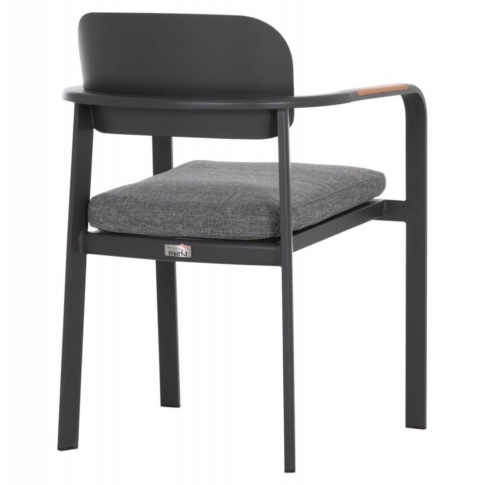 ΠΟΛΥΘΡΟΝΑ ΤΡΑΠΕΖΑΡΙΑΣ ELARA HM6414.01 ΓΚΡΙ ΑΛΟΥΜΙΝΙΟ-OLEFIN--ΞΥΛΟ TEAK 56x62x78Υεκ.