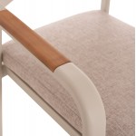 ΠΟΛΥΘΡΟΝΑ ΤΡΑΠΕΖΑΡΙΑΣ ELARA HM6414.05 ΜΠΕΖ ΑΛΟΥΜΙΝΙΟ-OLEFIN--ΞΥΛΟ TEAK 56x62x78Υεκ.