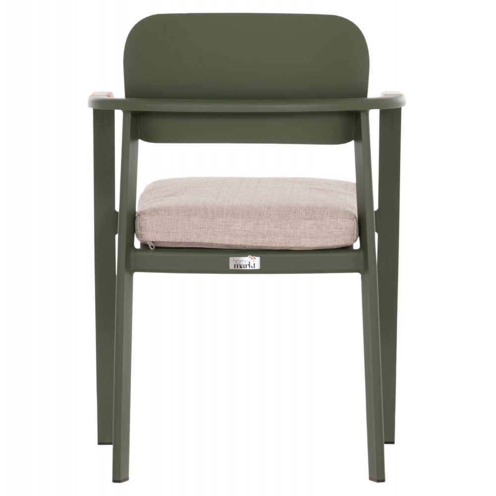 ΠΟΛΥΘΡΟΝΑ ΤΡΑΠΕΖΑΡΙΑΣ ELARA HM6414.06 ΠΡΑΣΙΝΟ ΑΛΟΥΜΙΝΙΟ-ΜΠΕΖ OLEFIN--TEAK 56x62x78Υεκ