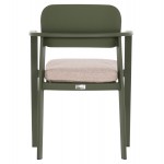 ΠΟΛΥΘΡΟΝΑ ΤΡΑΠΕΖΑΡΙΑΣ ELARA HM6414.06 ΠΡΑΣΙΝΟ ΑΛΟΥΜΙΝΙΟ-ΜΠΕΖ OLEFIN--TEAK 56x62x78Υεκ