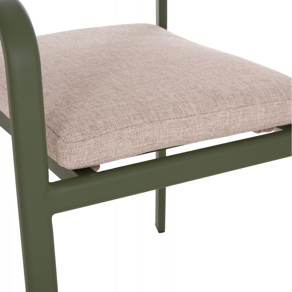 ΠΟΛΥΘΡΟΝΑ ΤΡΑΠΕΖΑΡΙΑΣ ELARA HM6414.06 ΠΡΑΣΙΝΟ ΑΛΟΥΜΙΝΙΟ-ΜΠΕΖ OLEFIN--TEAK 56x62x78Υεκ