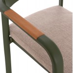 ΠΟΛΥΘΡΟΝΑ ΤΡΑΠΕΖΑΡΙΑΣ ELARA HM6414.06 ΠΡΑΣΙΝΟ ΑΛΟΥΜΙΝΙΟ-ΜΠΕΖ OLEFIN--TEAK 56x62x78Υεκ