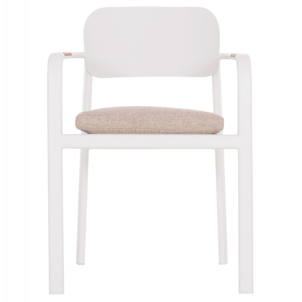 ΠΟΛΥΘΡΟΝΑ ΤΡΑΠΕΖΑΡΙΑΣ ELARA HM6414.02 ΛΕΥΚΟ ΑΛΟΥΜΙΝΙΟ-ΜΠΕΖ OLEFIN--TEAK 56x62x78Υεκ