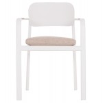 ΠΟΛΥΘΡΟΝΑ ΤΡΑΠΕΖΑΡΙΑΣ ELARA HM6414.02 ΛΕΥΚΟ ΑΛΟΥΜΙΝΙΟ-ΜΠΕΖ OLEFIN--TEAK 56x62x78Υεκ