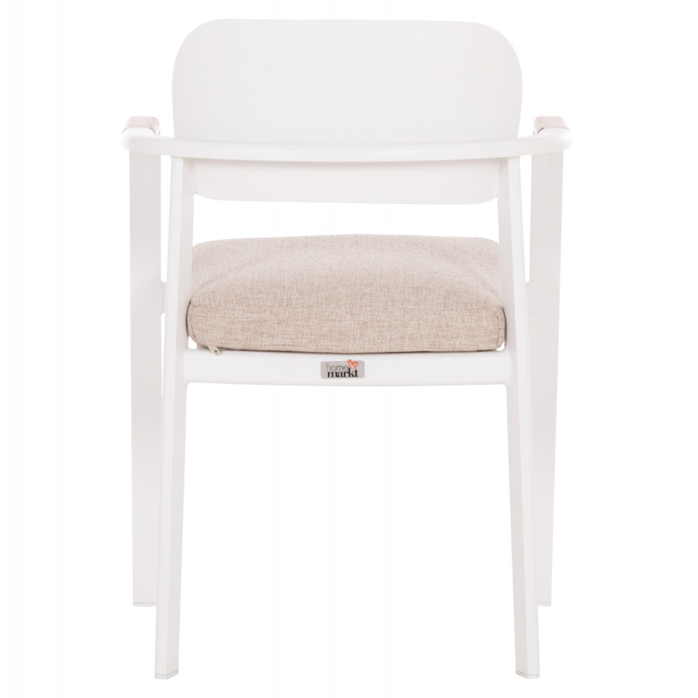 ΠΟΛΥΘΡΟΝΑ ΤΡΑΠΕΖΑΡΙΑΣ ELARA HM6414.02 ΛΕΥΚΟ ΑΛΟΥΜΙΝΙΟ-ΜΠΕΖ OLEFIN--TEAK 56x62x78Υεκ