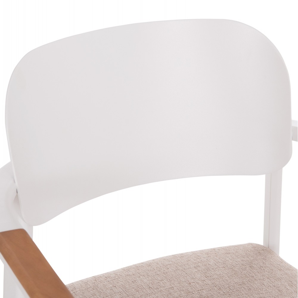 ΠΟΛΥΘΡΟΝΑ ΤΡΑΠΕΖΑΡΙΑΣ ELARA HM6414.02 ΛΕΥΚΟ ΑΛΟΥΜΙΝΙΟ-ΜΠΕΖ OLEFIN--TEAK 56x62x78Υεκ