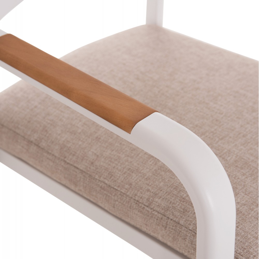 ΠΟΛΥΘΡΟΝΑ ΤΡΑΠΕΖΑΡΙΑΣ ELARA HM6414.02 ΛΕΥΚΟ ΑΛΟΥΜΙΝΙΟ-ΜΠΕΖ OLEFIN--TEAK 56x62x78Υεκ