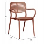 ΠΟΛΥΘΡΟΝΑ ΤΡΑΠΕΖΑΡΙΑΣ HILLIARD HM6644.08 ΑΛΟΥΜΙΝΙΟ ΣΕ TERRACOTTA 56x58x80Υεκ