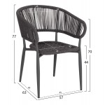 ΠΟΛΥΘΡΟΝΑ ΑΛΟΥΜΙΝΙΟΥ EULO HM5783.21 ΓΚΡΙ-TWISTED RATTAN ΓΚΡΙ 57x63x77Υεκ.