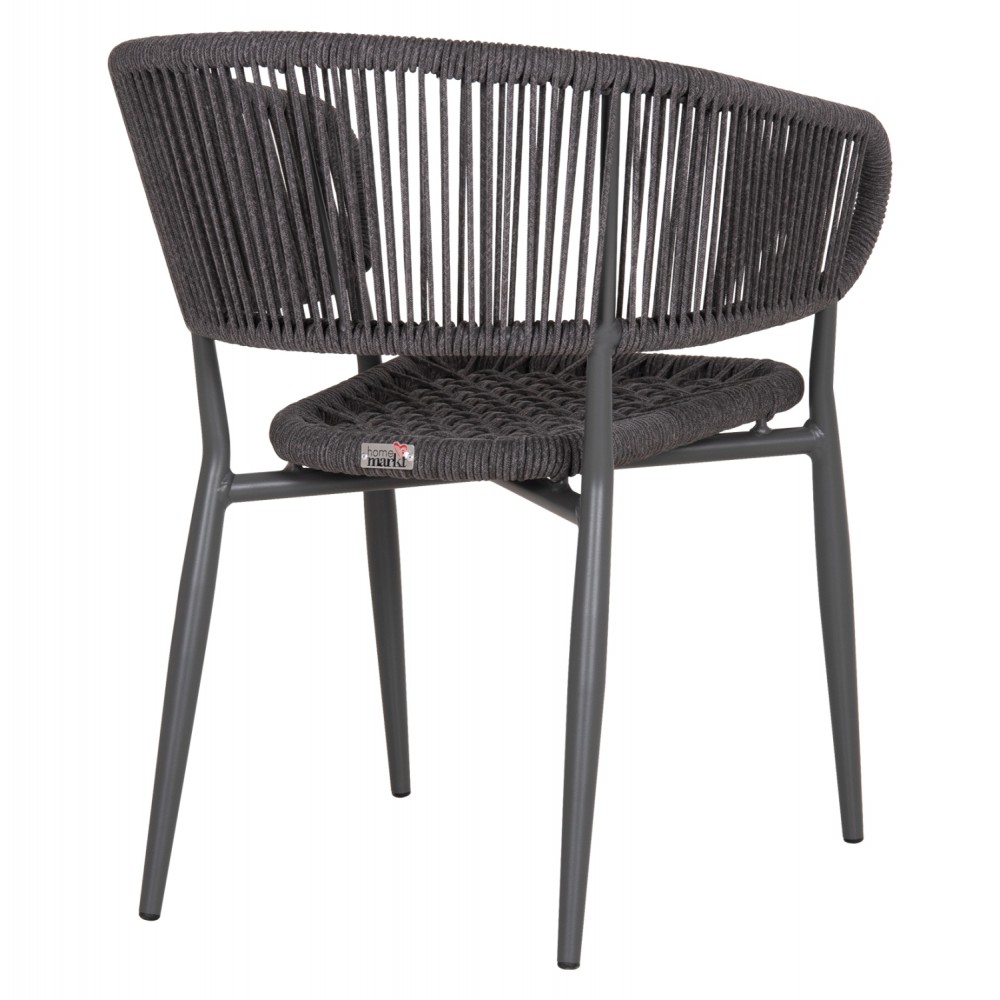 ΠΟΛΥΘΡΟΝΑ ΑΛΟΥΜΙΝΙΟΥ EULO HM5783.21 ΓΚΡΙ-TWISTED RATTAN ΓΚΡΙ 57x63x77Υεκ.