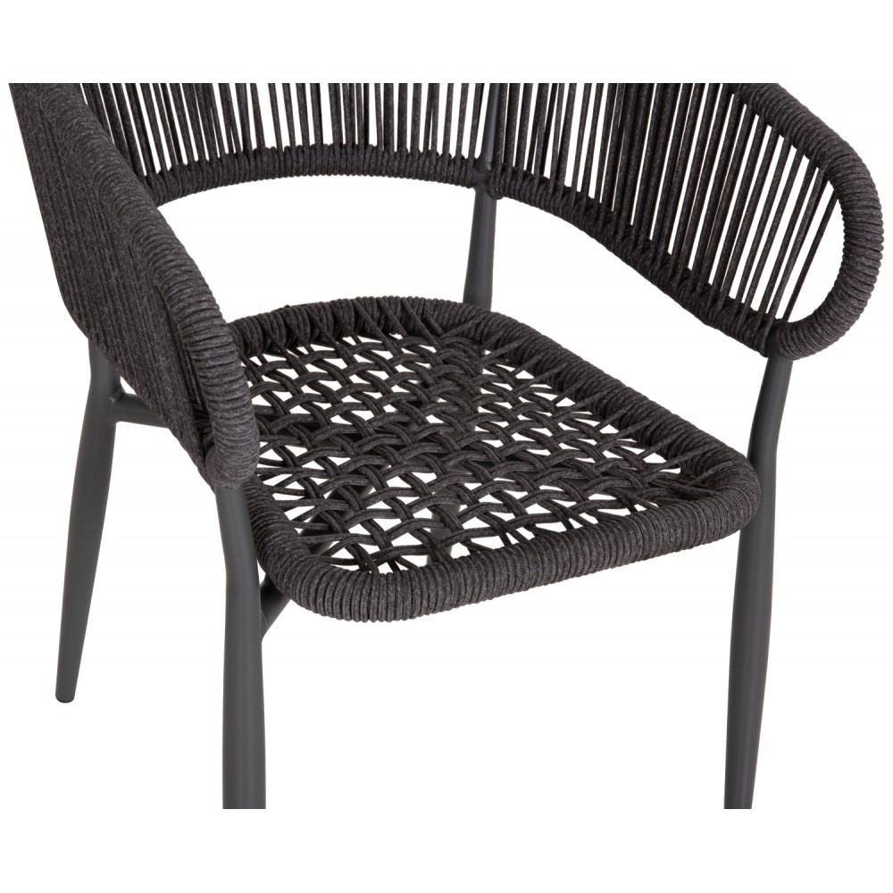 ΠΟΛΥΘΡΟΝΑ ΑΛΟΥΜΙΝΙΟΥ EULO HM5783.21 ΓΚΡΙ-TWISTED RATTAN ΓΚΡΙ 57x63x77Υεκ.