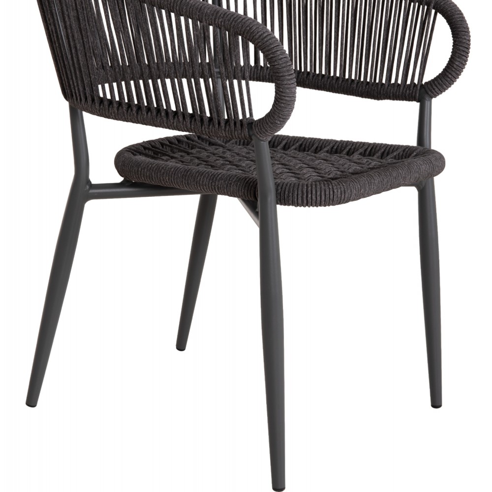 ΠΟΛΥΘΡΟΝΑ ΑΛΟΥΜΙΝΙΟΥ EULO HM5783.21 ΓΚΡΙ-TWISTED RATTAN ΓΚΡΙ 57x63x77Υεκ.