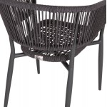ΠΟΛΥΘΡΟΝΑ ΑΛΟΥΜΙΝΙΟΥ EULO HM5783.21 ΓΚΡΙ-TWISTED RATTAN ΓΚΡΙ 57x63x77Υεκ.