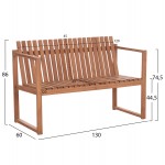 ΠΑΓΚΑΚΙ ΚΗΠΟΥ 2ΘΕΣΙΟ VED HM18124 ΞΥΛΟ TEAK--ΦΥΣΙΚΟ ΧΡΩΜΑ 130x60x86Υεκ.