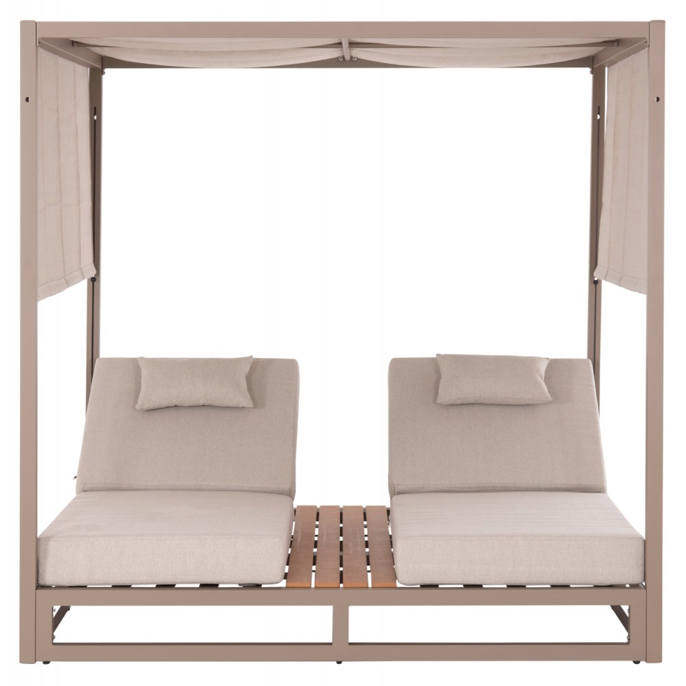 ΔΙΠΛΗ ΞΑΠΛΩΣΤΡΑ ΑΛΟΥΜΙΝΙΟΥ ΠΑΡΑΛΙΑΣ ΜΕ ΣΚΙΑΣΤΡΟ GALLANT HM6097.04 ΚΑΠΟΥΤΣΙΝΟ 2x2x2μ