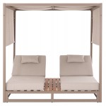 ΔΙΠΛΗ ΞΑΠΛΩΣΤΡΑ ΑΛΟΥΜΙΝΙΟΥ ΠΑΡΑΛΙΑΣ ΜΕ ΣΚΙΑΣΤΡΟ GALLANT HM6097.04 ΚΑΠΟΥΤΣΙΝΟ 2x2x2μ